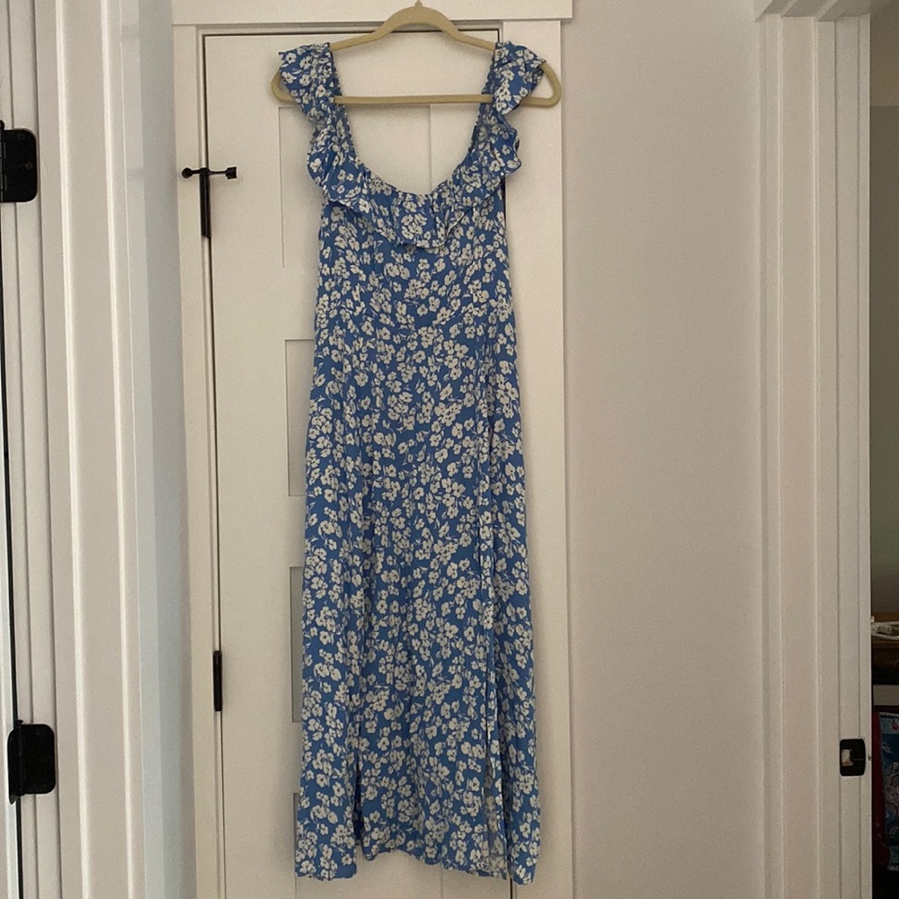 Reformation blue white floral dress size 10
